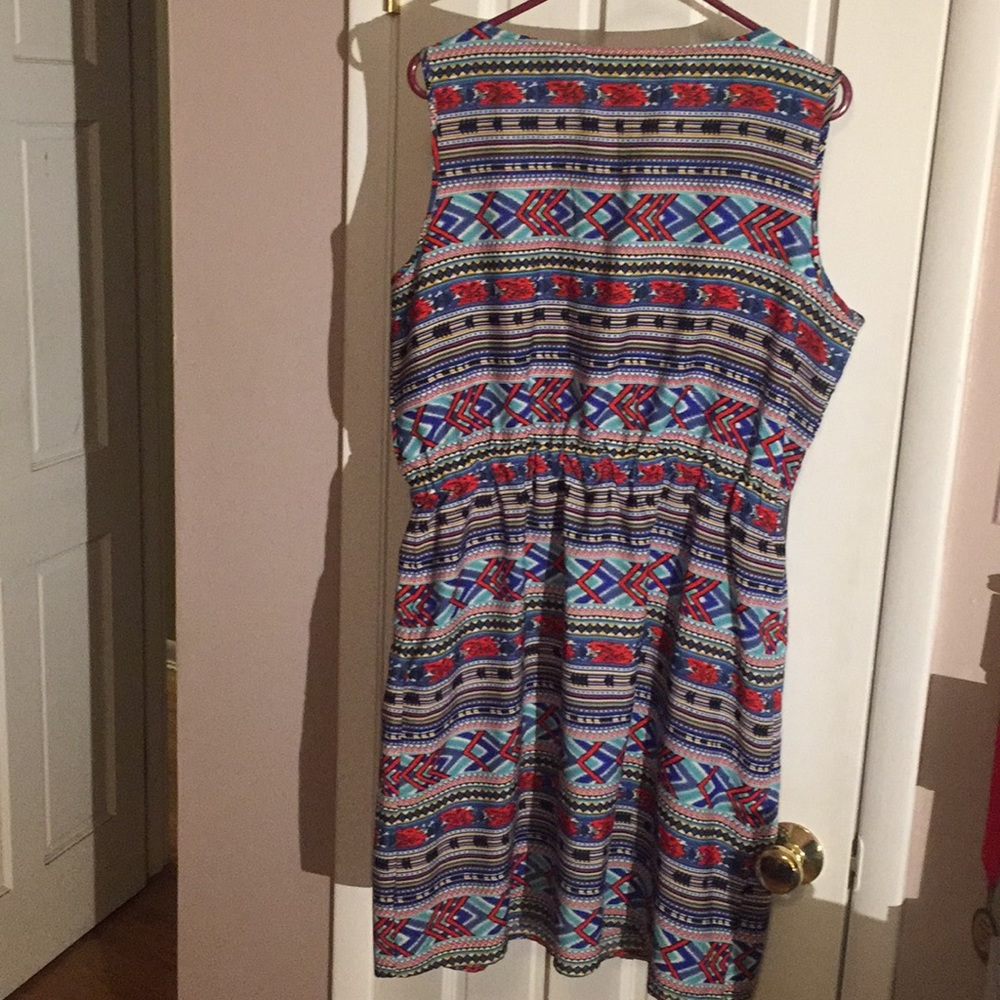Speed Control Multicolored Aztec Dress W/Zippers - Picture 6 of 6